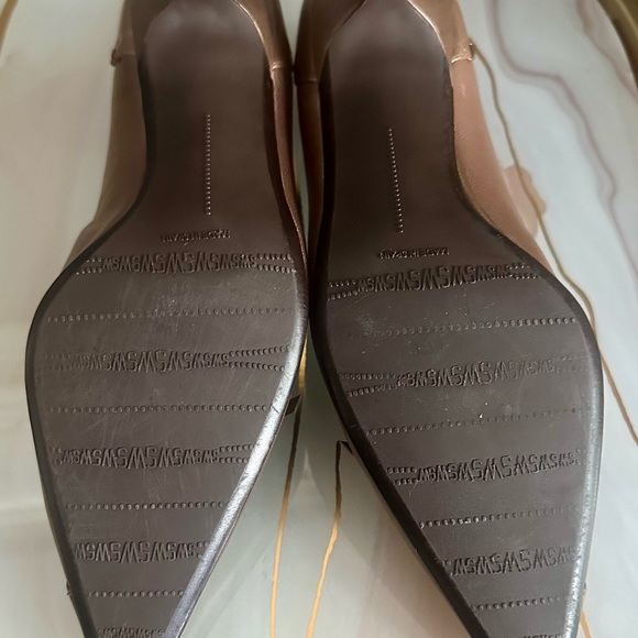 Stuart Weitzman Womens Bronze Leather Woven with Bow Kitten Heels Clean Size 5.5 - Picture 7 of 8